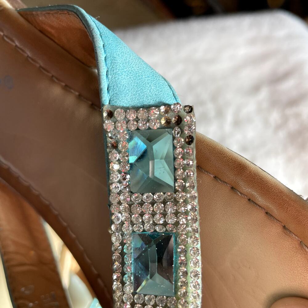 SKU 1456 Via Pinky Collection Faye-01 Women's Blue Gemstone Sandals Size 6 - Picture 6 of 6